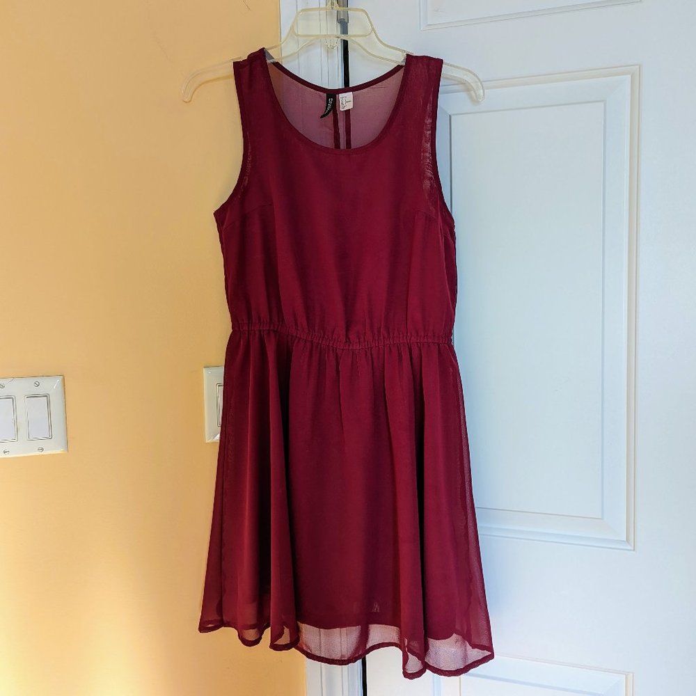 Divided H&M maroon sleeveless dress